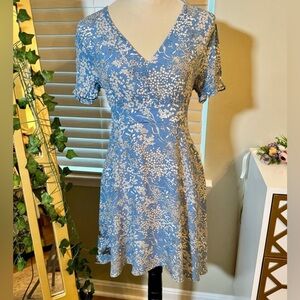 Ditsy Floral Liloia A-line Sundress with Ruffle Sleeves & Tie Waist